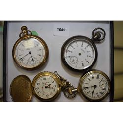 Four vintage pocket watches including American Waltham, Westclox etc., all non-working