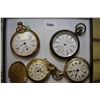 Image 1 : Four vintage pocket watches including American Waltham, Westclox etc., all non-working