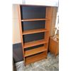 Image 1 : Open faced bookshelf with three fixed and two adjustable shelves