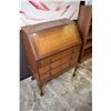 Image 1 : English drop front bureau with fitted interior and leather writing surface, carved ball and claw fee