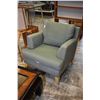 Image 1 : Ikea brand Swedish style green cotton upholstered arm chair