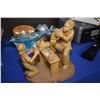 Image 1 : Full 3 dimension sculpture of a cobbler and figure, no signature found, 16" wide