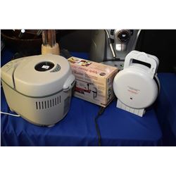 Sunbeam Belgian waffle maker, new in box "Apple Master' paring, coring and slicing machine and a Wes