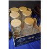 Image 1 : Six piece canister set with wooden flip lids
