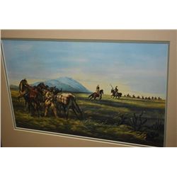 Framed western themed print