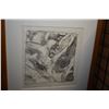 Image 1 : Framed abstract pencil drawing, no artist signature seen, 15" X 19"