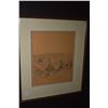 Image 1 : Framed charcoal on paper of a reclining nude female initialled by artist D.U, 13" X 11"