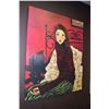 Image 1 : Decor stretcher framed print of a girl sitting on a bed