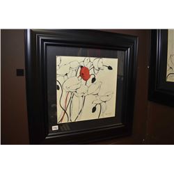 Two framed floral motif decor prints