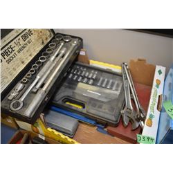 Large selection of tools including socket sets, screwdriver set, tap and dies, pliers, miniature wre