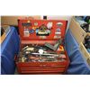 Image 1 : Mechanics tool box containing a selection of sockets, pliers, screwdrivers, 1/2" drive torque wrench