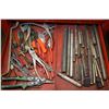 Image 6 : Mechanics roll cabinet containing drills, wrenches, punches, pliers, air tools, torque wrench, taps 