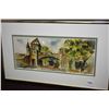 Image 1 : Small framed original watercolour painting of a village entrance, artist signed 5" X 11"