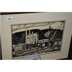 Framed limited edition print "Rosedale Mine Tipple" pencil signed by artist M. Shelton 29/100