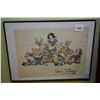 Image 1 : Framed Disney print of Snow-white and the seven dwarfs plus two deer