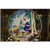 Image 1 : Czech  hand painted glazed ceramic charger, 13" in diameter
