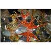 Image 1 : Two pieces of marked Chalet art glass including amberina glass 8" tall dish and a four branch 19" or