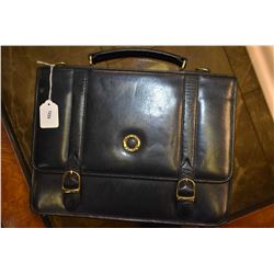 Black leather Mignon France messenger bag