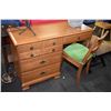 Image 1 : Single pedestal maple desk and chair