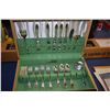 Image 1 : Maple canteen containing partial set of Community Plate flatware in mid century design