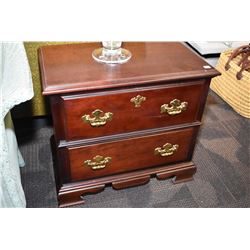 Two drawer cherry finish night table