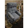 Image 2 : Blue upholstered power lift chair with vibration