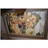 Image 1 : Gilt framed decor picture of a courtyard floral scene