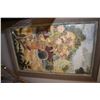 Image 1 : Gilt framed decor picture of a courtyard floral scene