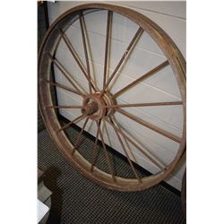 Vintage 49" metal wagon wheel