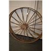 Image 1 : Two vintage 48" metal wagon wheels