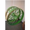 Image 1 : Two vintage 44" metal wagon wheels