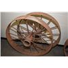 Image 1 : Two vintage 34" metal wagon wheels