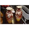 Image 1 : Pair of unmarked antique soft paste porcelain floor vases, one with repair to rim, 19" in height