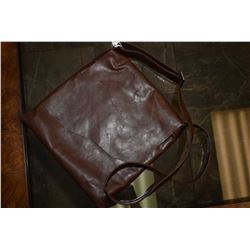 Vintage leather satchel marked New York