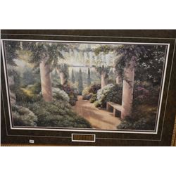 Gilt framed, suede matted print "Tuscany"