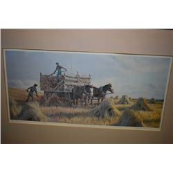 Framed limited edition print "The Bundle Team" pencil signed by artist Isabelle Levesque, 42/250