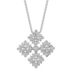 18k White Gold 0.85CTW Diamond Pendant, (SI3-I1/H-I)