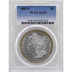 1883-S $1 Morgan Silver Dollar Coin PCGS AU55