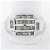 Large Mens 14K White Gold 1.10 ctw Tapered & Straight Baguette Diamond Band Ring