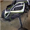 Image 2 : NEW POWER BUILT BAG W/ NEW CLUB SET AND SPEED CART FOLDING CART