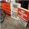 Image 1 : LOT OF 3 METAL SIGNS - NAPA, ROAD CLOSE, NO PACKING