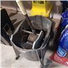 Image 2 : BROWN COMMERCIAL MOP BUCKET W/ WRINGER AND 2 WET FLOOR PYLONS