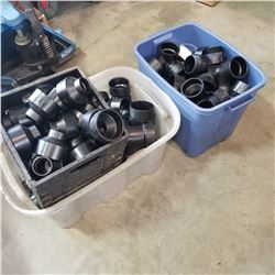 2 TOTES OF CRATE OF PVC FITTINGS