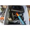 Image 3 : TOTE OF ELECTRONICS, CABLES, LAPTOP, TV WALL MOUNT