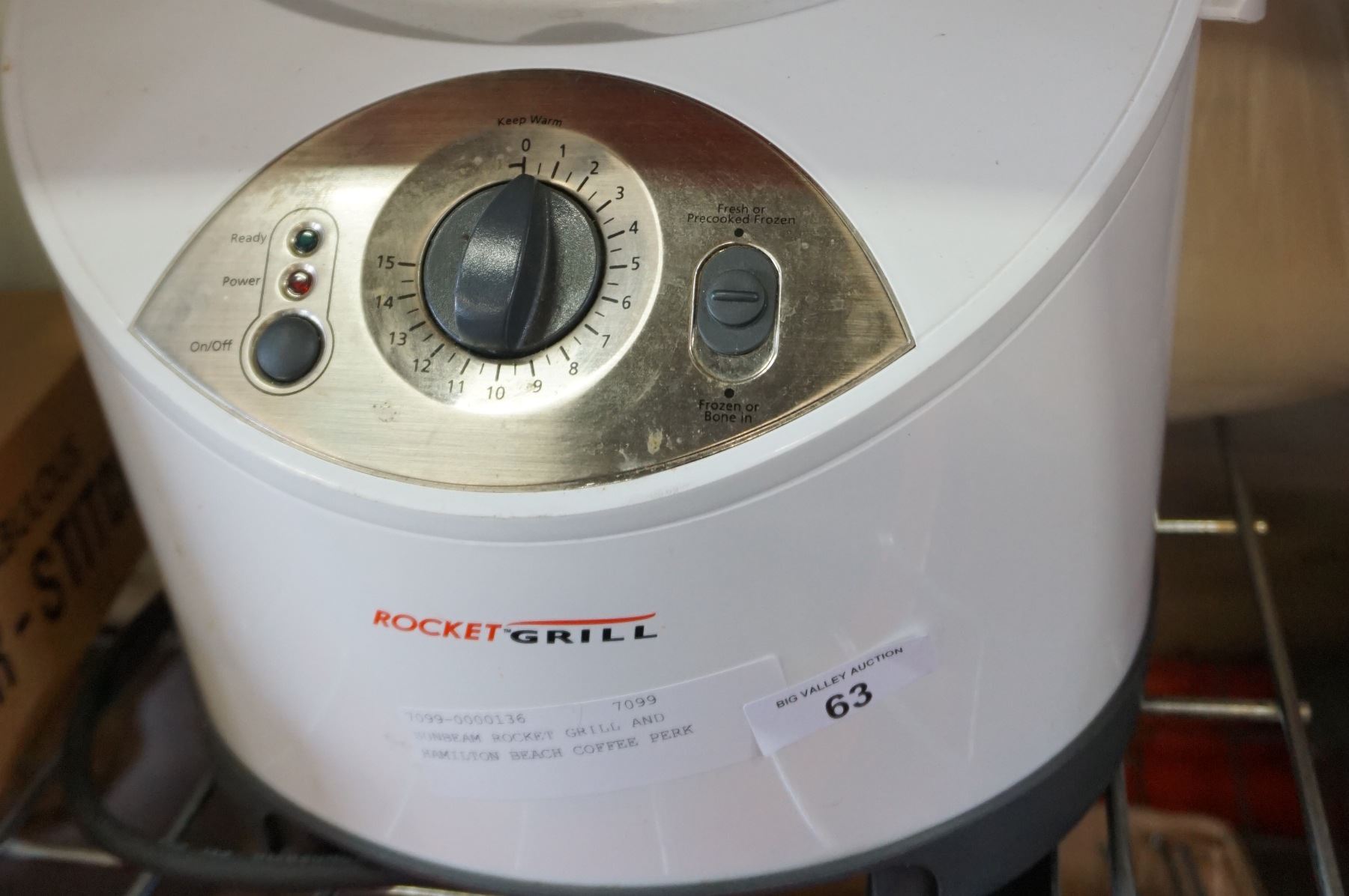 SUNBEAM ROCKET GRILL AND HAMILTON BEACH COFFEE PERK