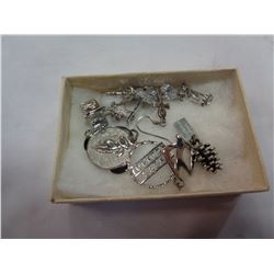 LOT OF STAMPED STERLING SILVER PENDANTS, CHARMS, ETC