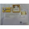 Image 1 : STERLING SILVER YELLOW GOLD PLATED GENUINE 0.52CT BLACK SPINEL EARRINGS W/ APPRAISAL $600