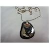 Image 2 : STAMPED 925 NECKLACE W/ ROCK PENDANT AND SEMI-PRECIOUS STONES