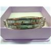 Image 2 : SILVER BRACELET STAMPED W/ PEARL INLAY