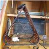 Image 2 : METAL AND WICKER WINE RACK AND METAL SHOWER CADDY